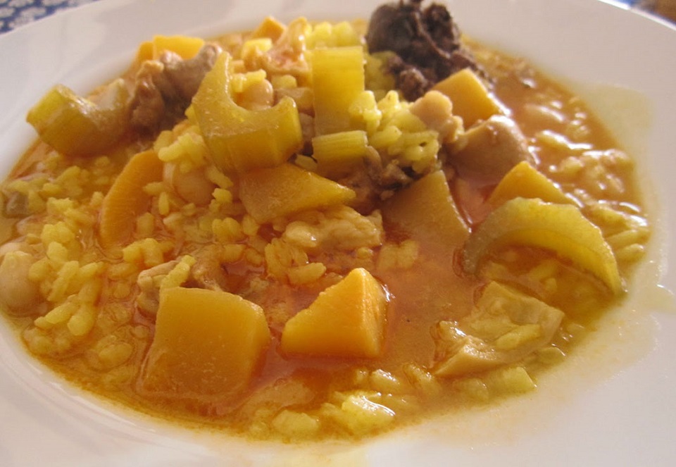 Arros amb fesols y naps
